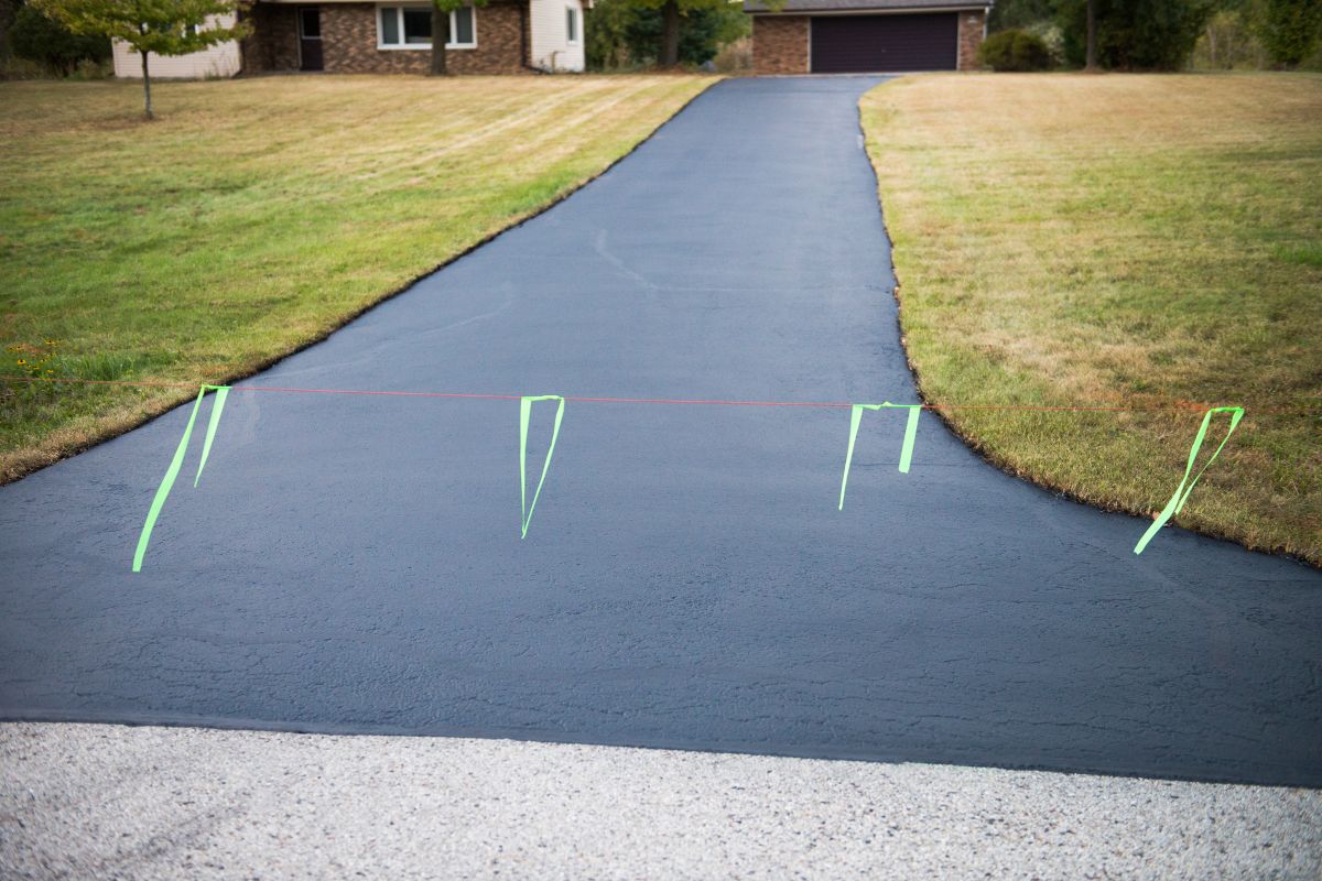 Freshly Paved Asphalt Driveway